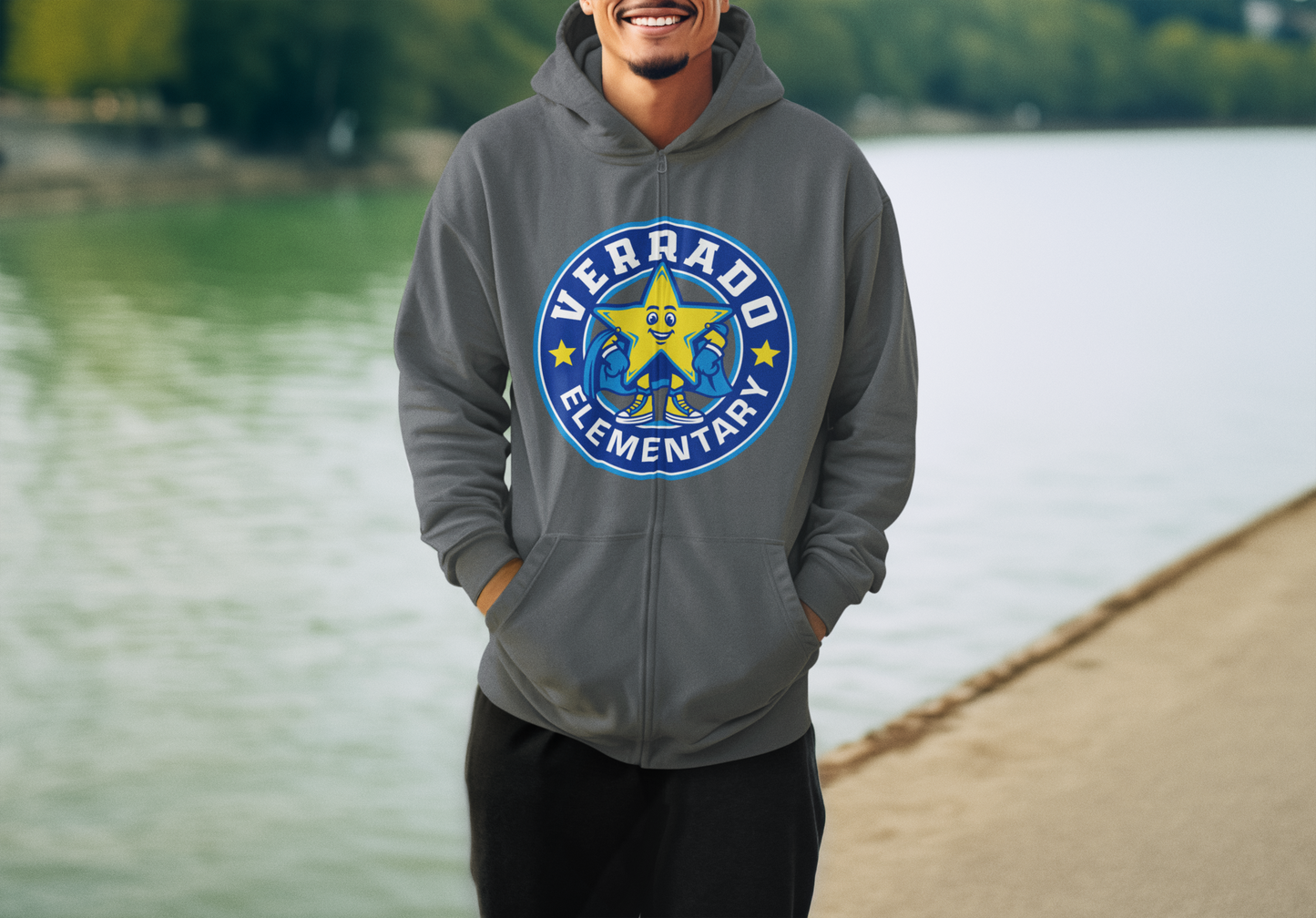 Sudadera con capucha y cremallera completa para adultos a cuadros