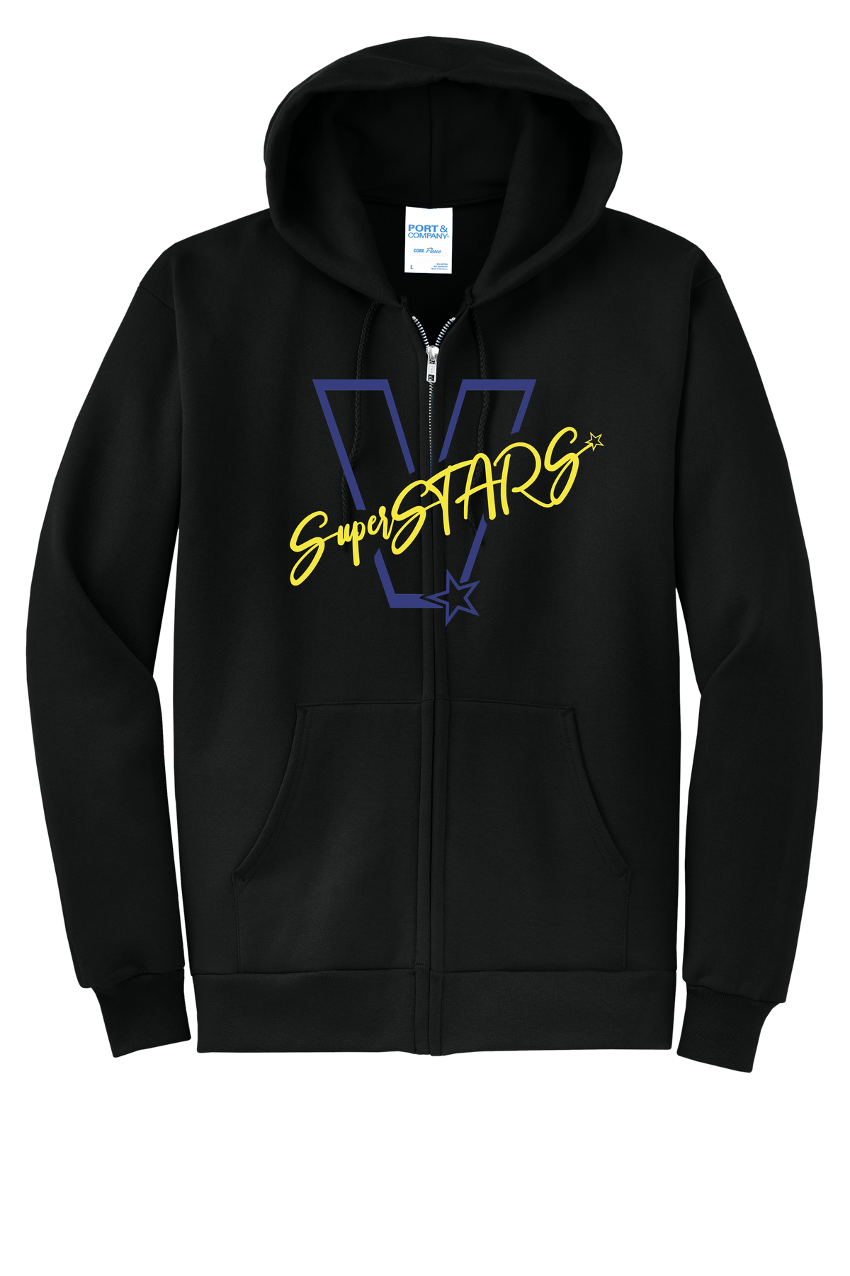 Big V - Adult Zip Hoodie - Black