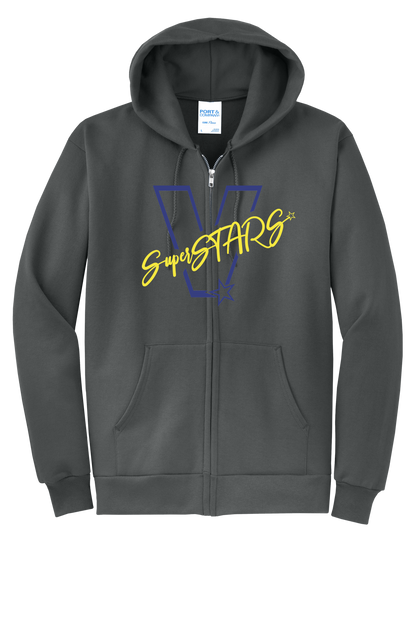 Big V - Adult Zip Hoodie - Charcoal