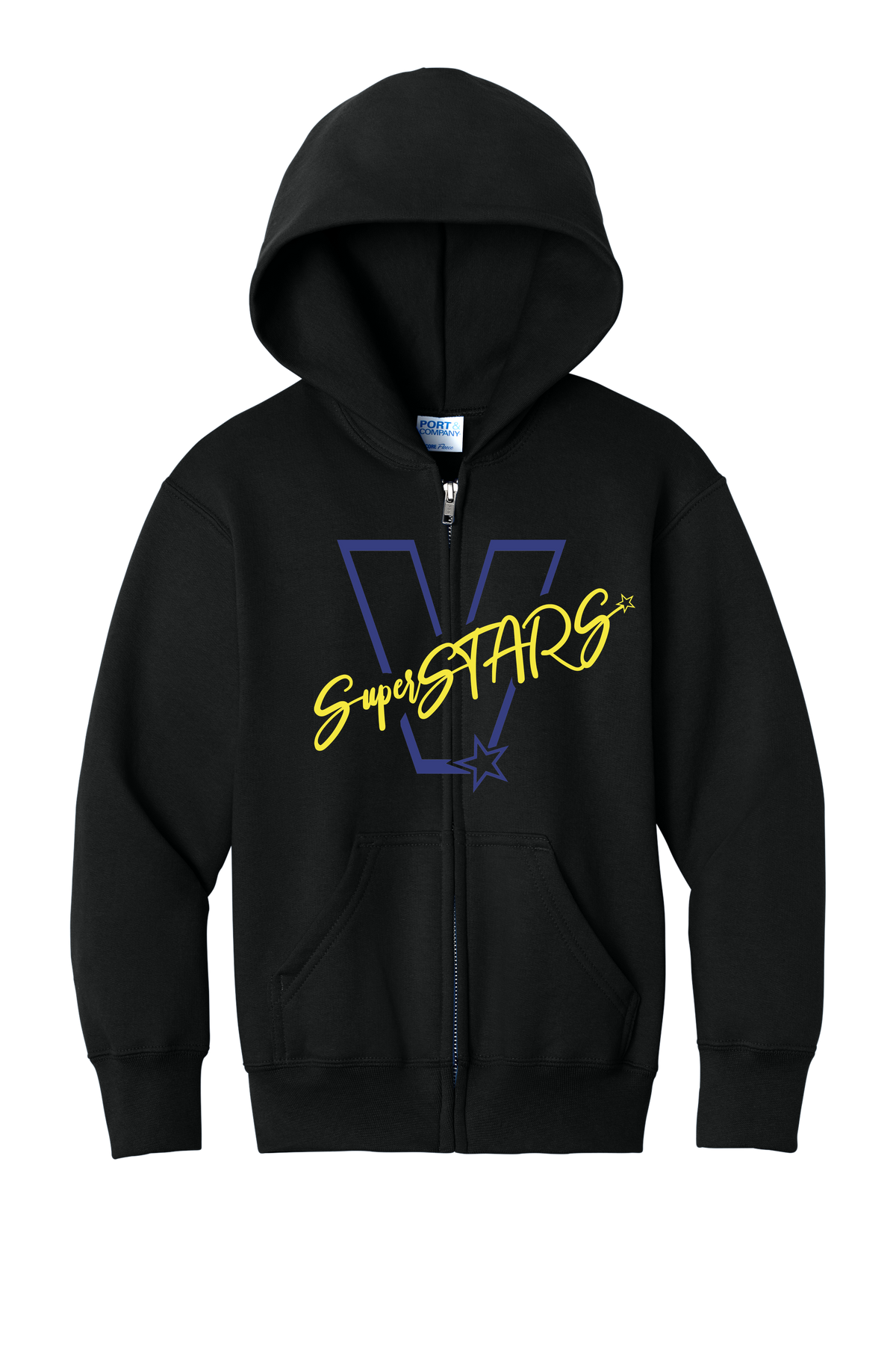 Big V - Youth Zip Hoodie - Black