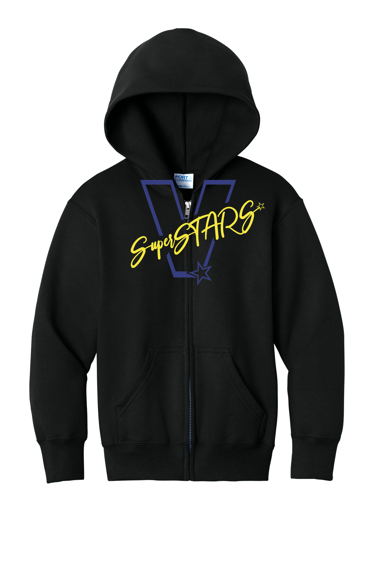 Big V - Youth Zip Hoodie - Black