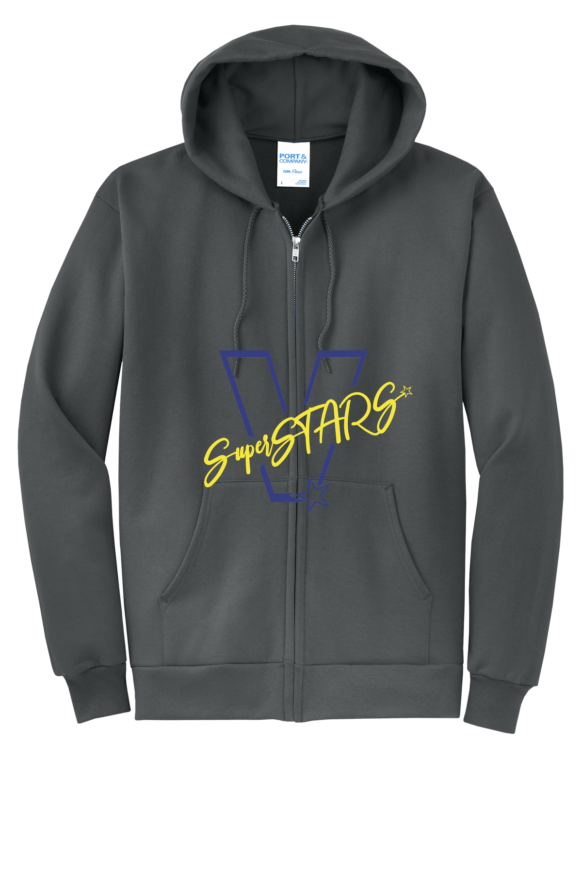Big V - Youth Zip Hoodie - Charcoal