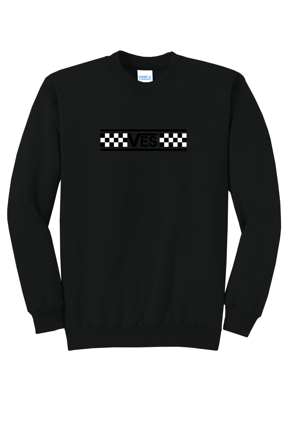 Checkered - Adult Crew - Black