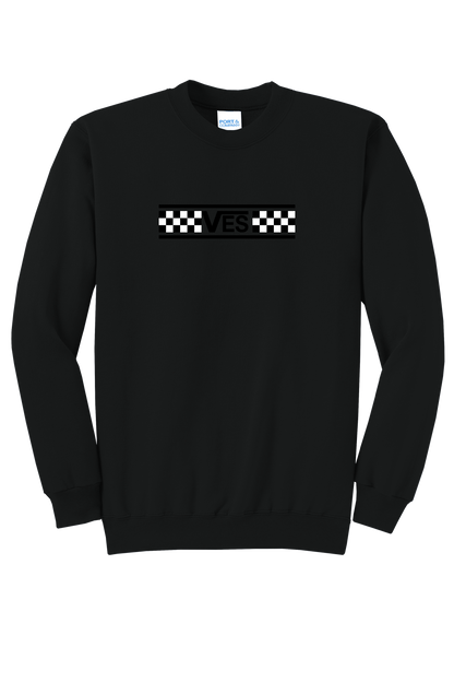Checkered - Adult Crew - Black