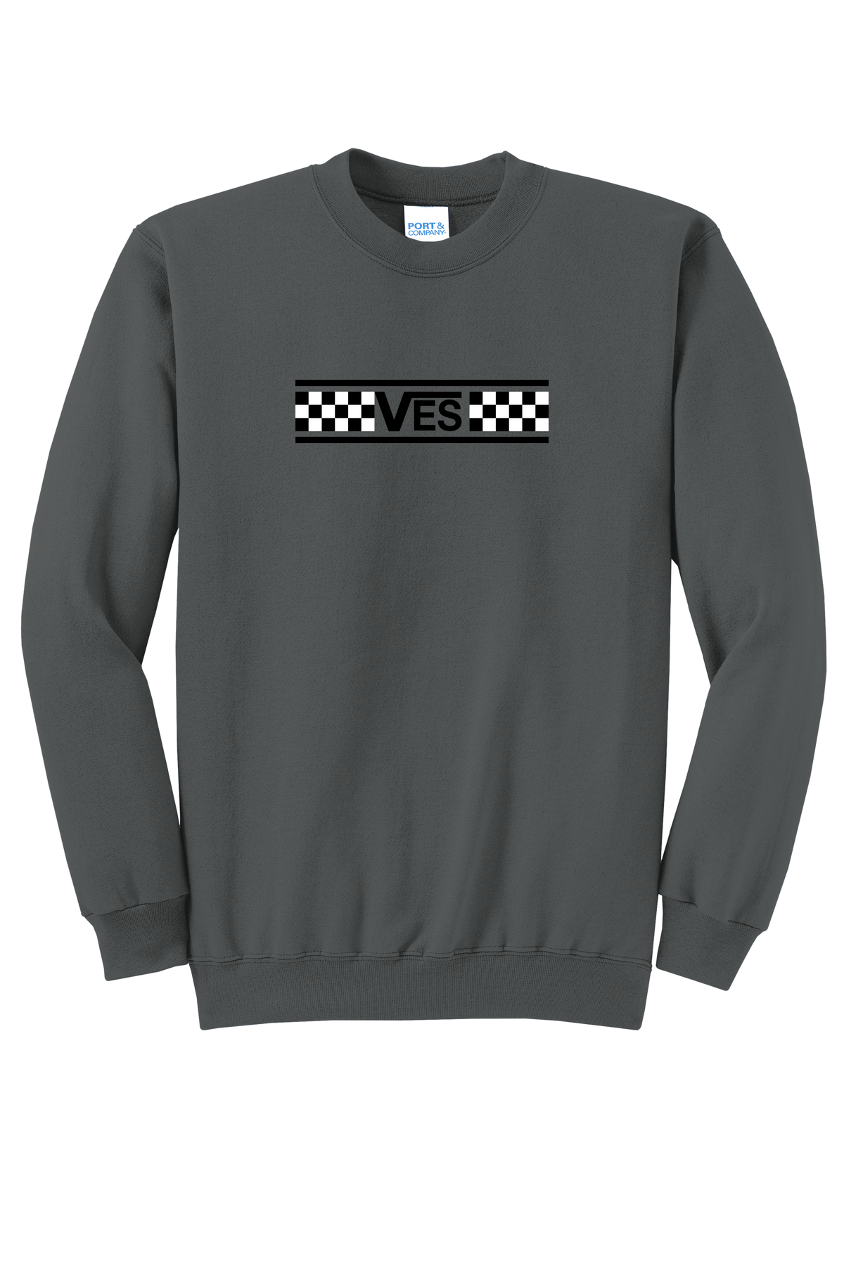 Checkered - Adult Crew - Charcoal