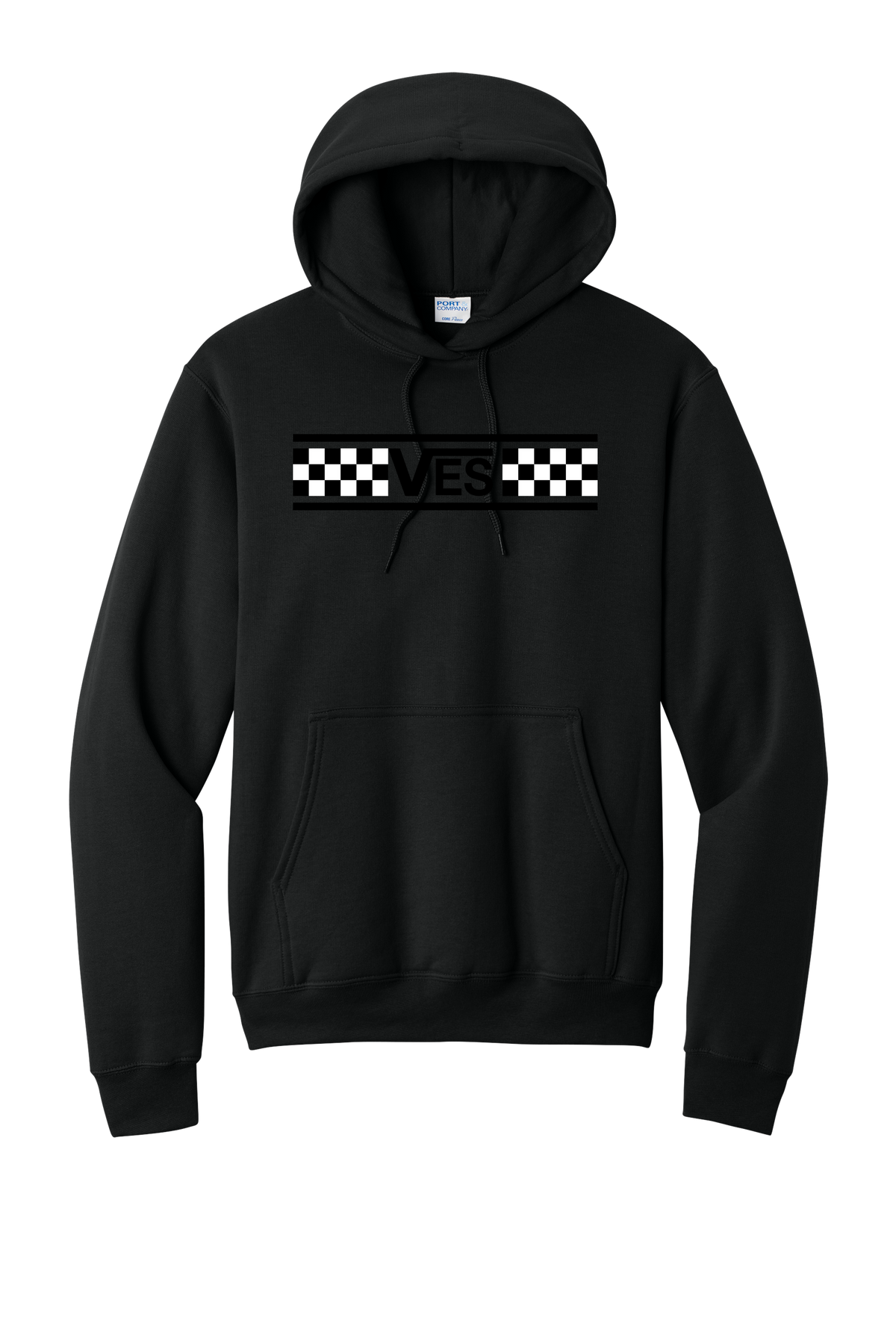 Checkered - Adult Hoodie - Black