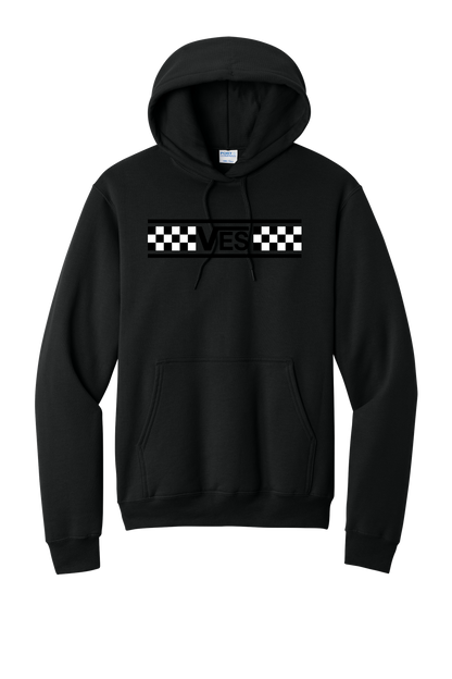 Checkered - Adult Hoodie - Black