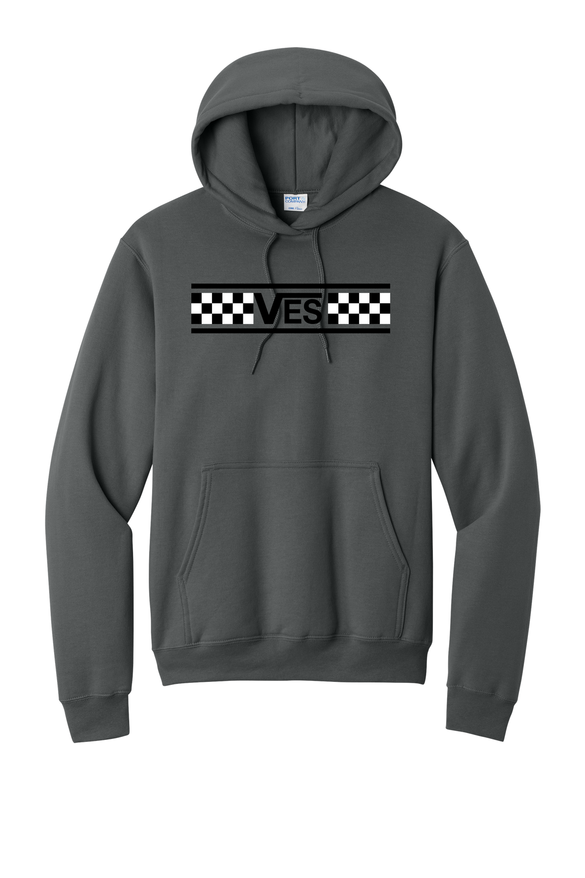 Checkered - Adult Hoodie - Charcoal