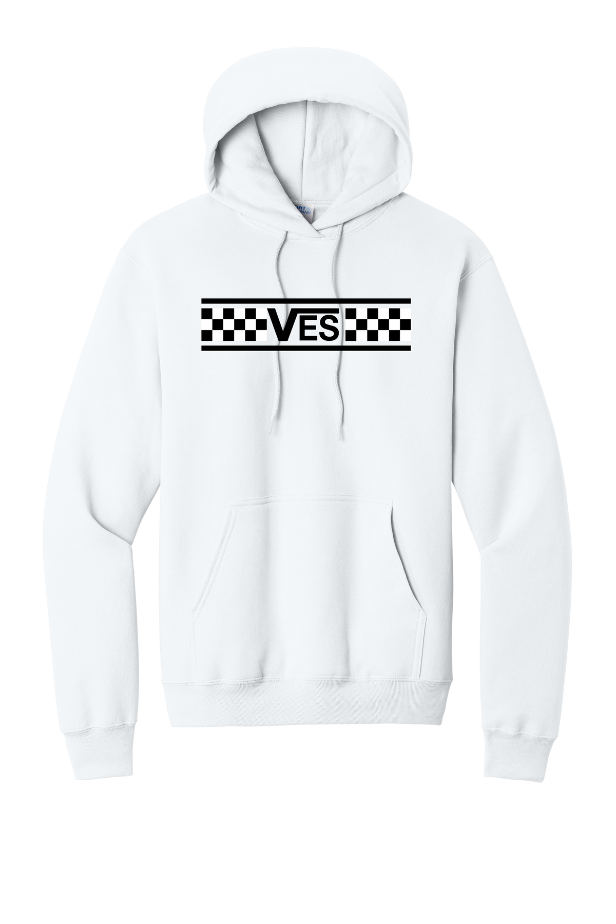 Checkered - Adult Hoodie - White