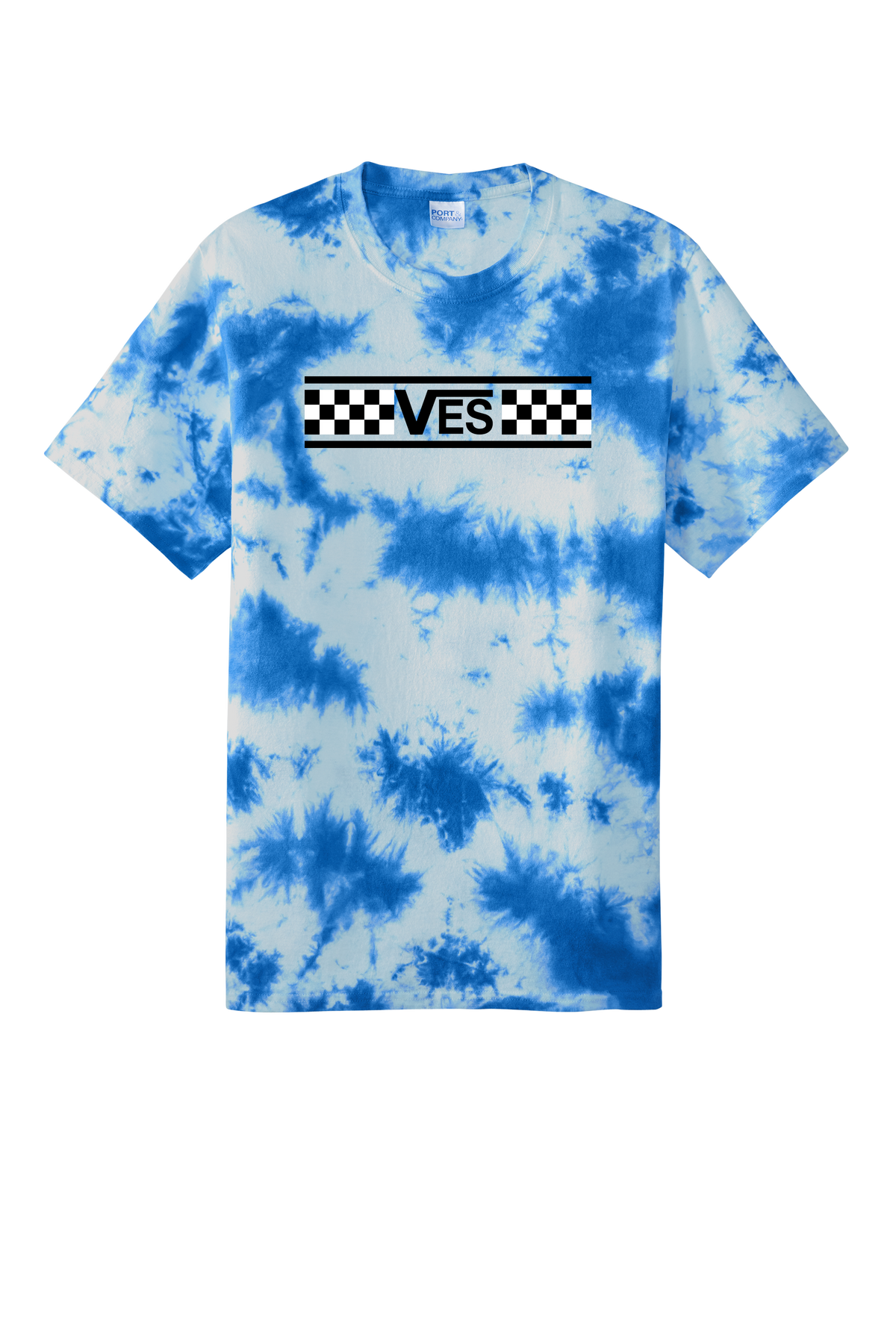Checkered - Adult Tee - Tie-Dye Royal