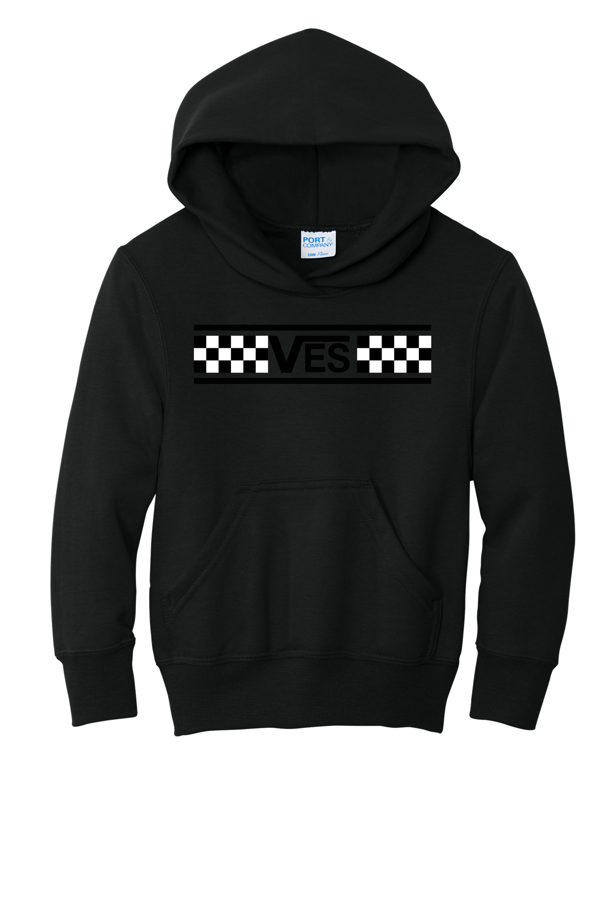 Checkered - Youth Hoodie - Black