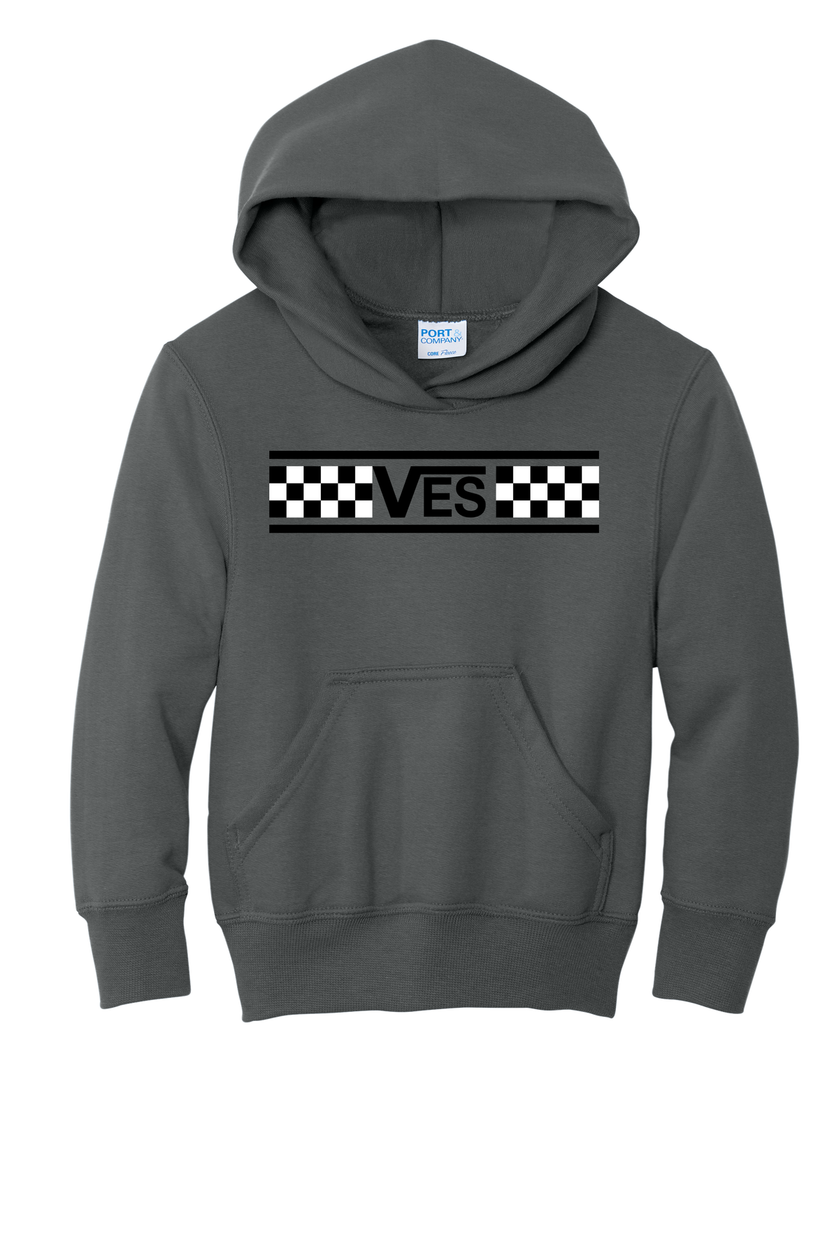 Checkered - Youth Hoodie - Charcoal