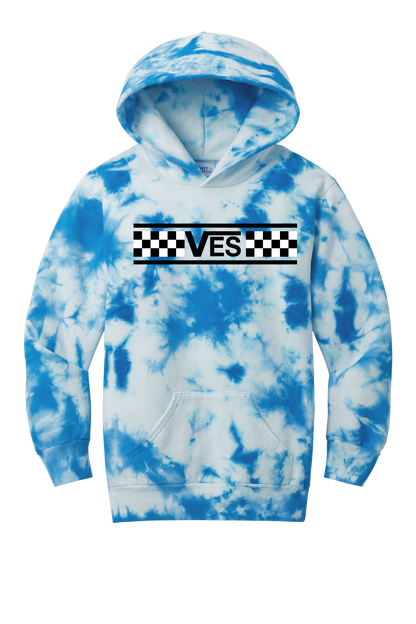 Checkered - Youth Hoodie - Tie-Dye Royal
