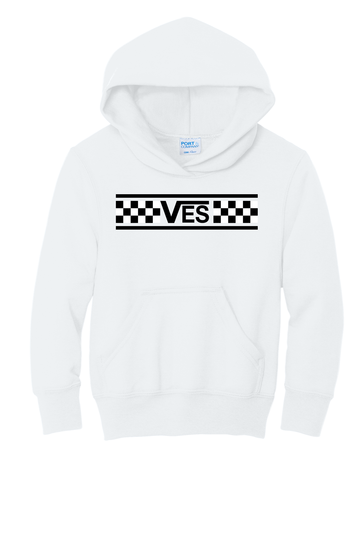 Checkered - Youth Hoodie - White