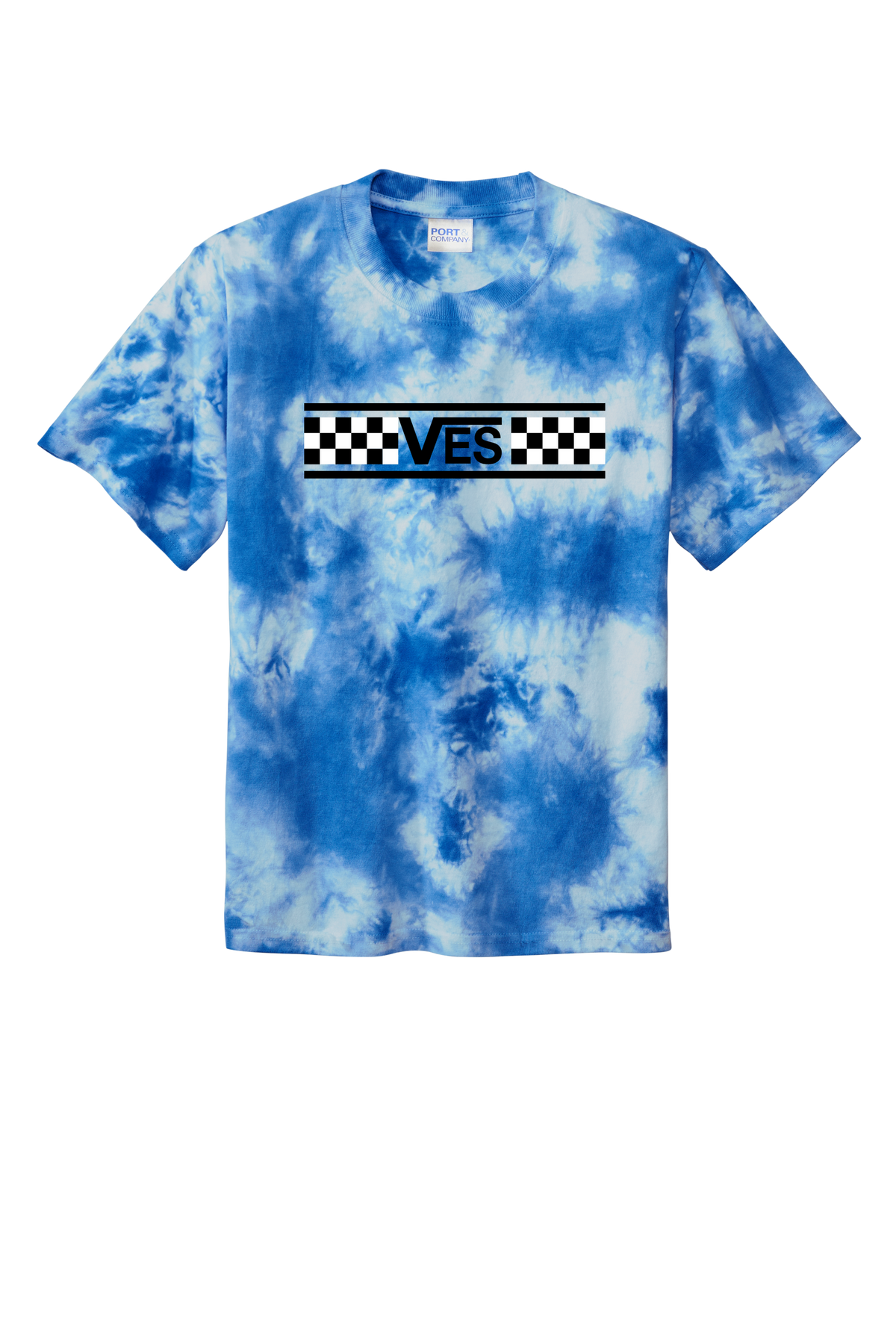 Checkered - Youth Tee - Tie-Dye Royal