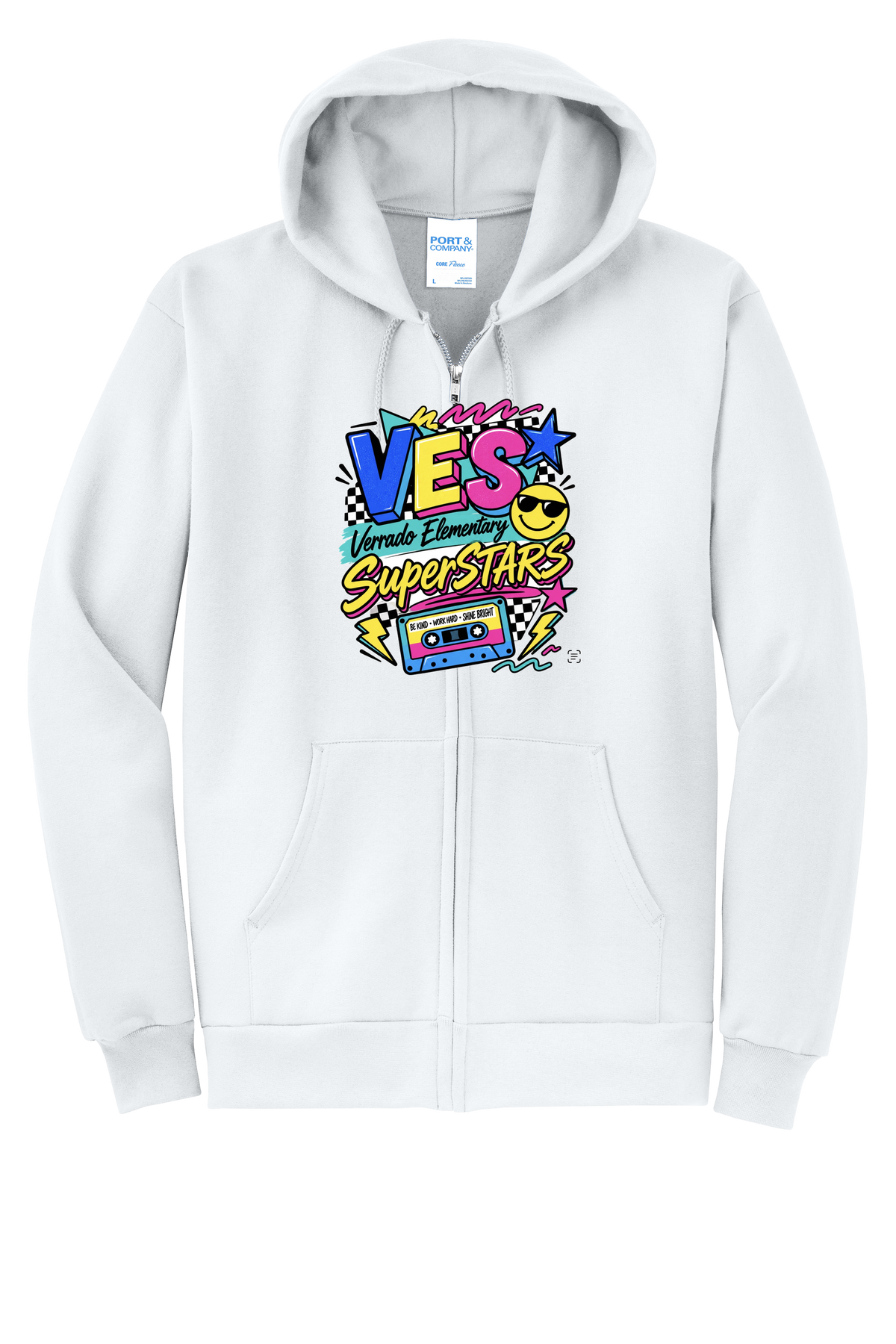 Rad - Adult Zip Hoodie - White