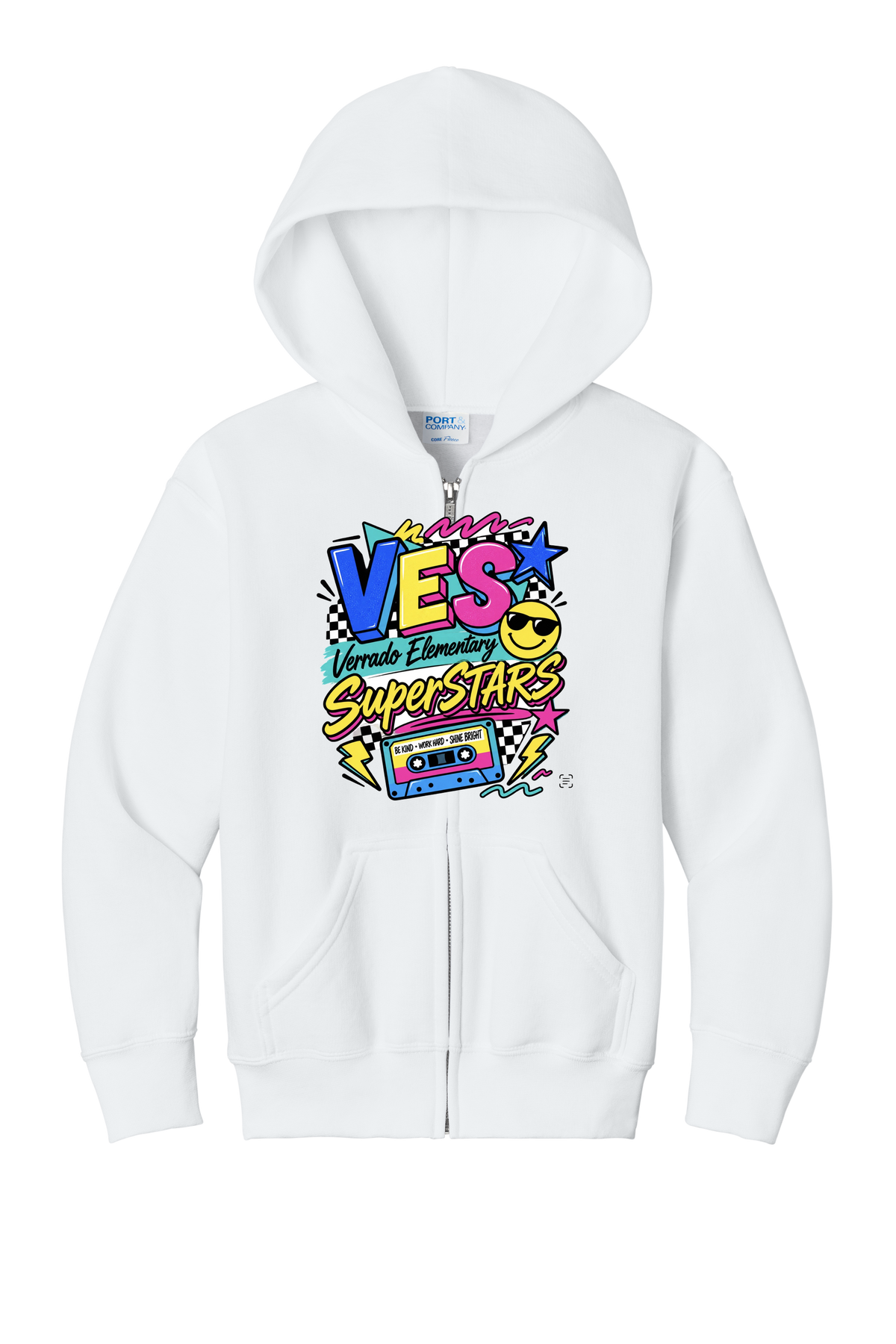 Rad - Youth Zip Hoodie - White