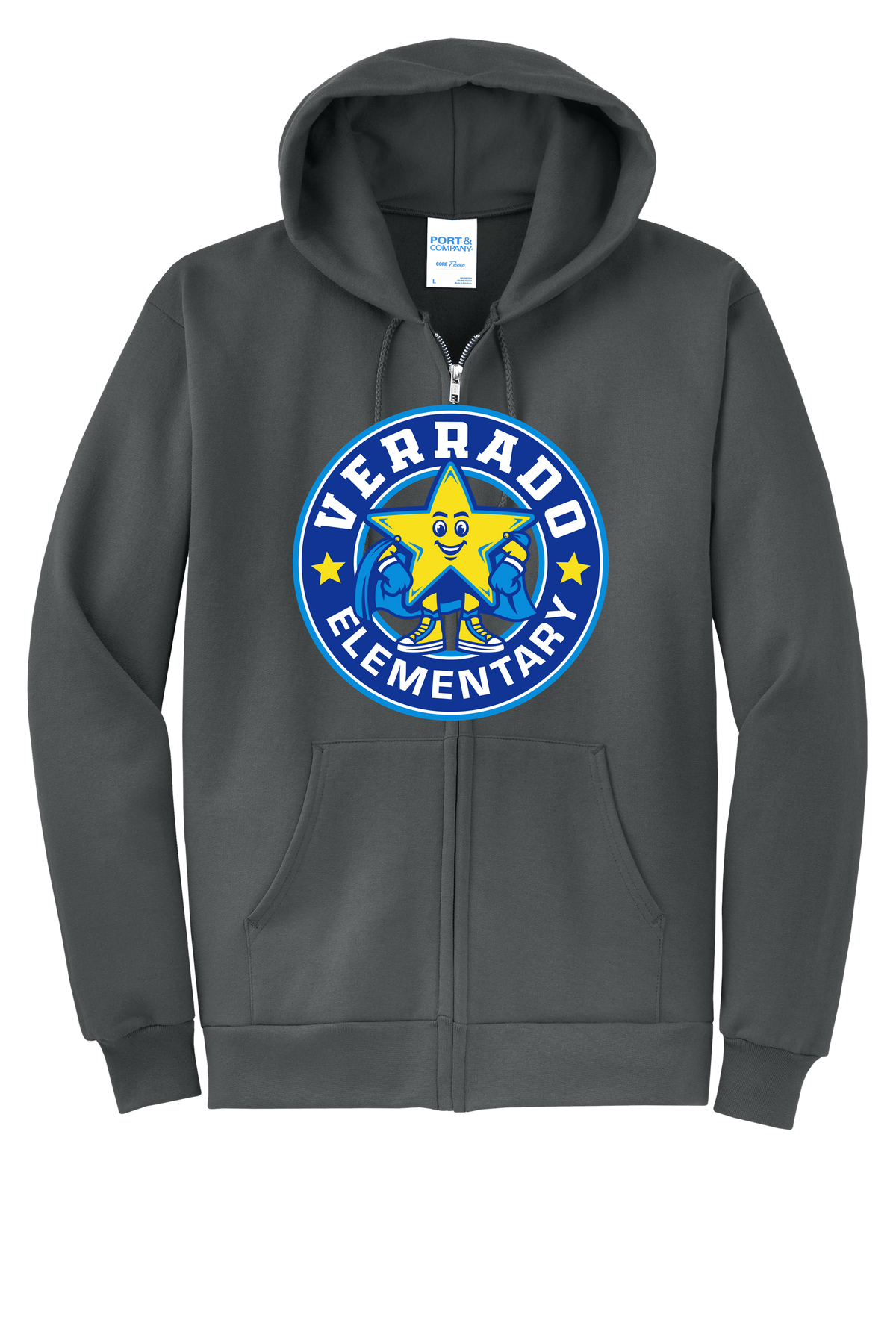 Sparky Stamp - Adult Zip Hoodie - Charcoal