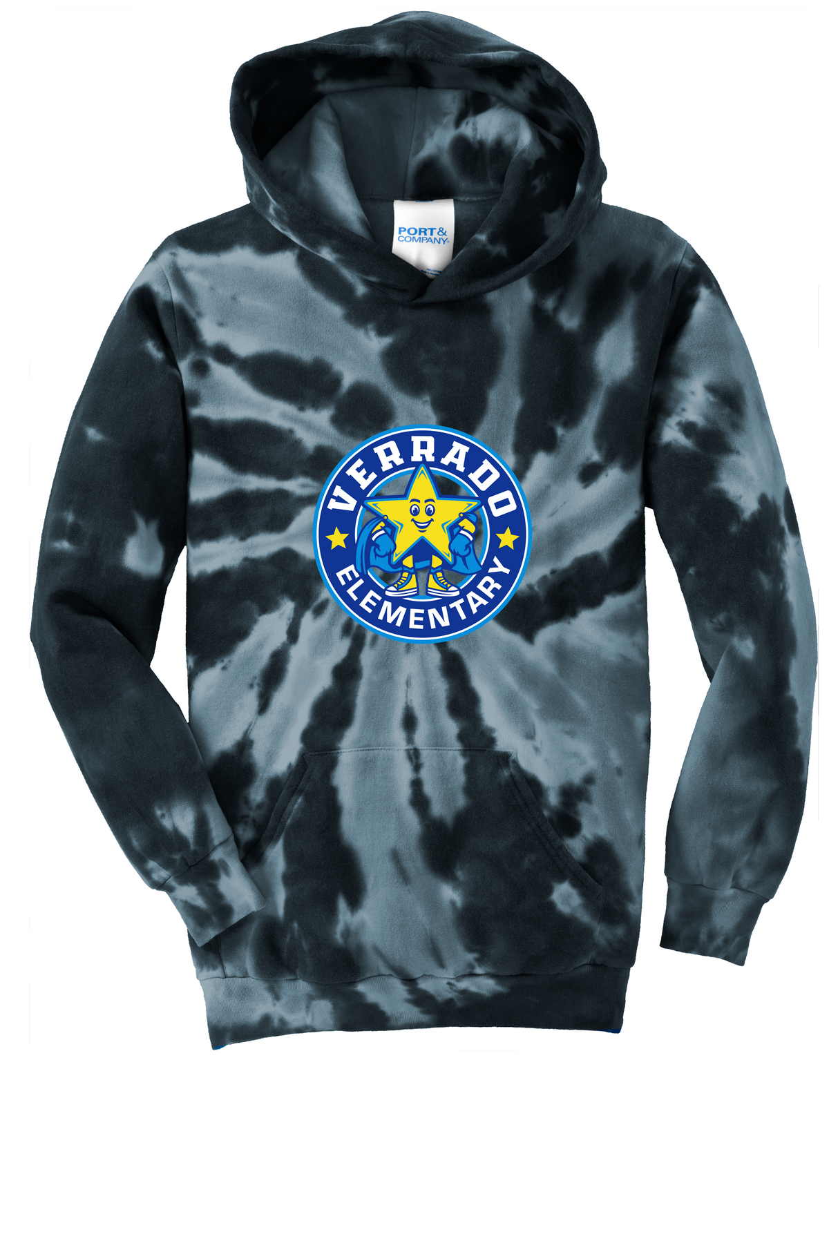 Sparky Stamp - Youth Hoodie - Tie-Dye Black