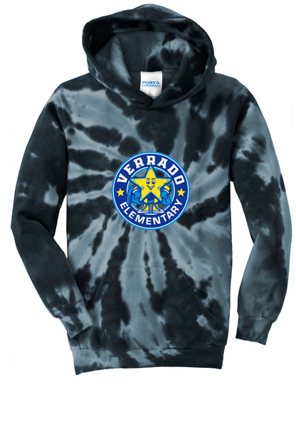 Sparky Stamp - Youth Hoodie - Tie-Dye Black