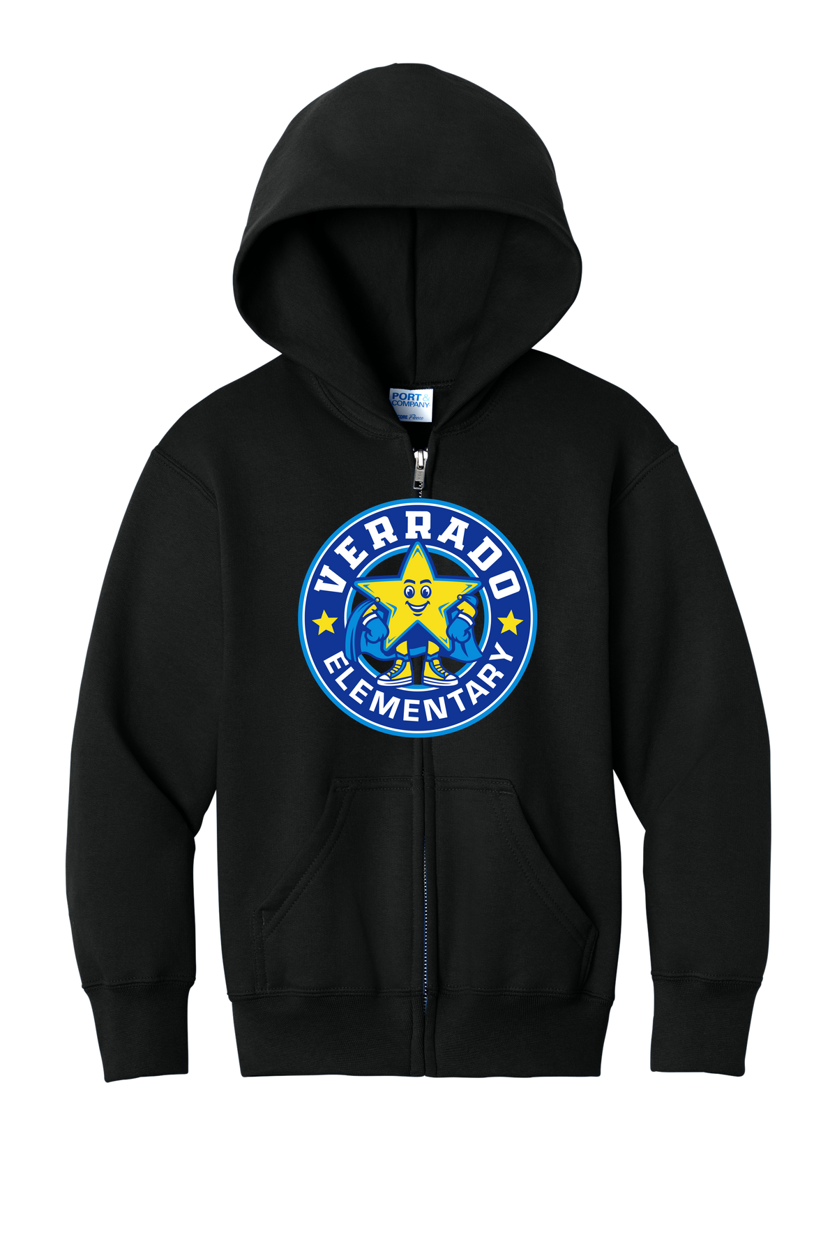 Sparky Stamp - Youth Zip Hoodie - Black