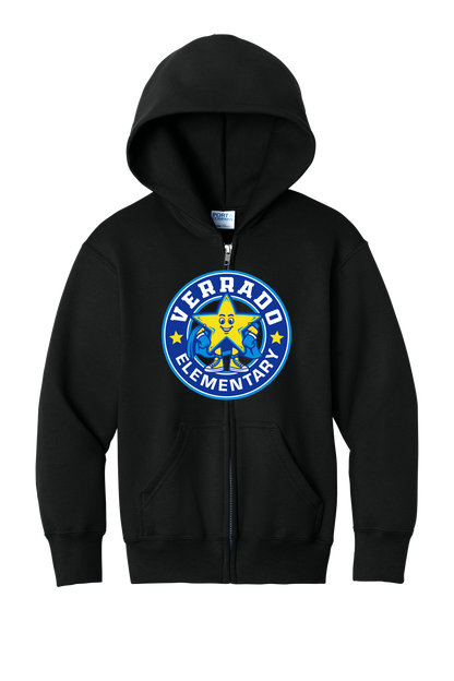 Sparky Stamp - Youth Zip Hoodie - Black