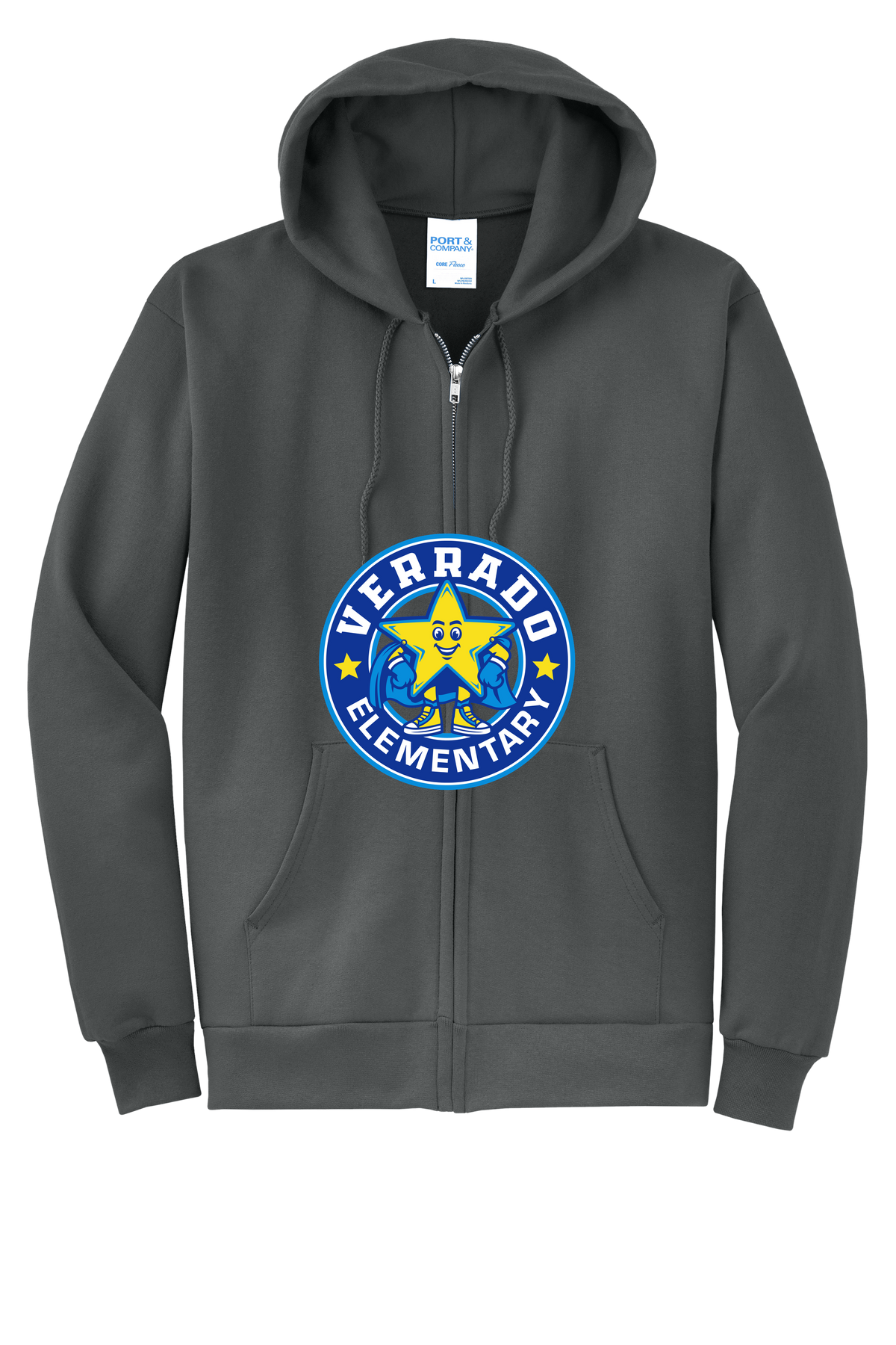 Sparky Stamp - Youth Zip Hoodie - Charcoal