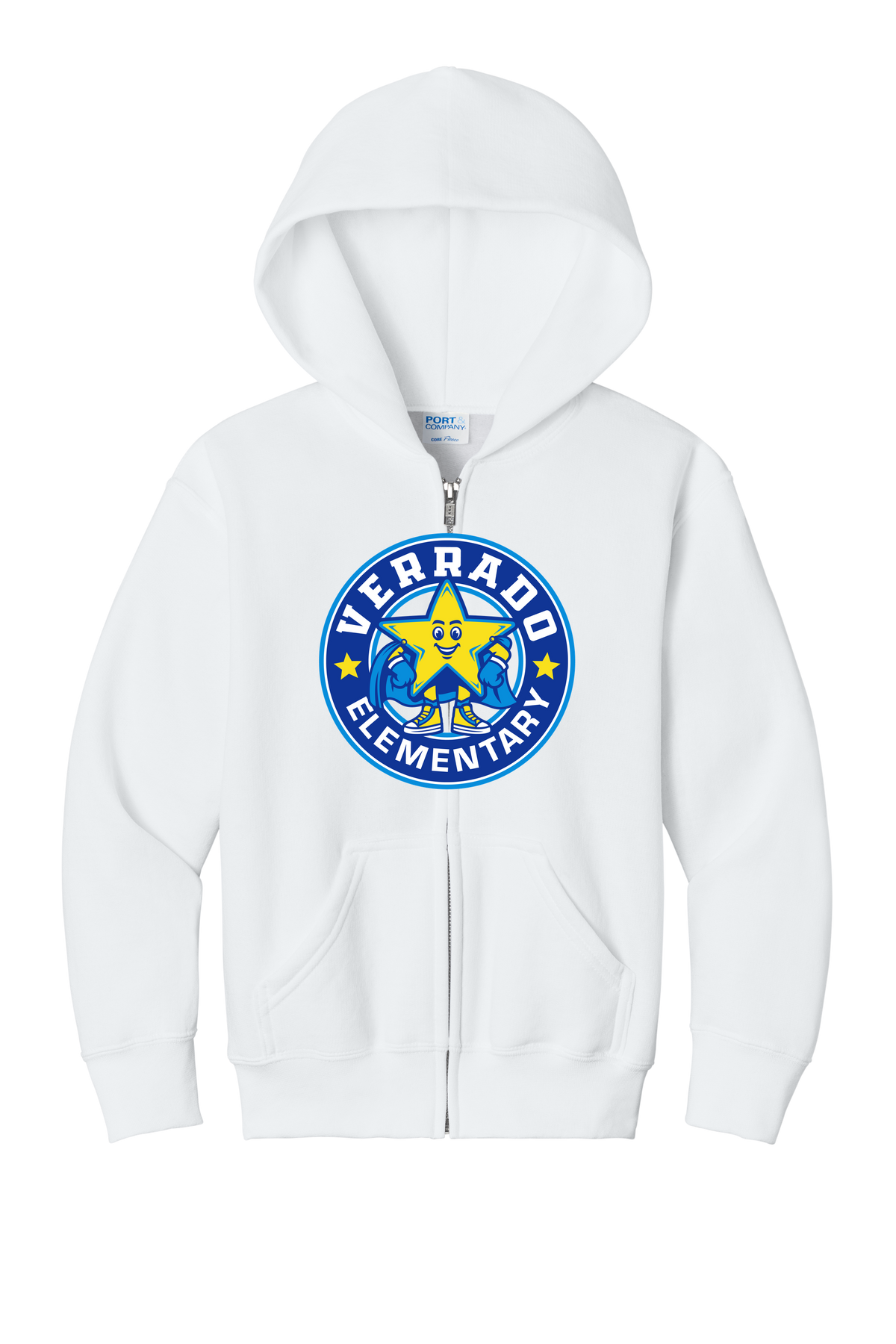 Sparky Stamp - Youth Zip Hoodie - White