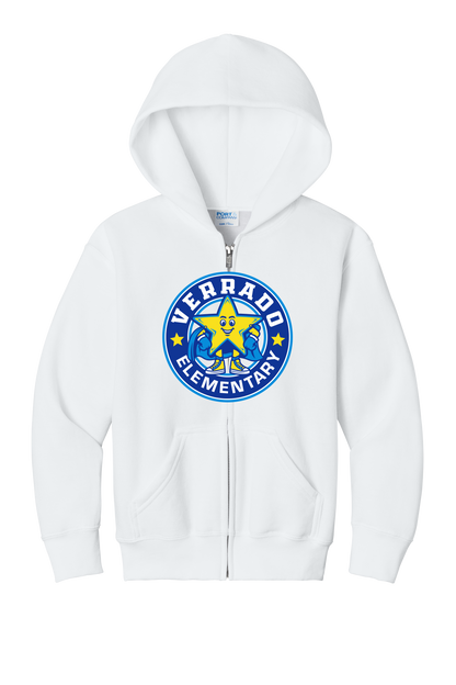 Sparky Stamp - Youth Zip Hoodie - White