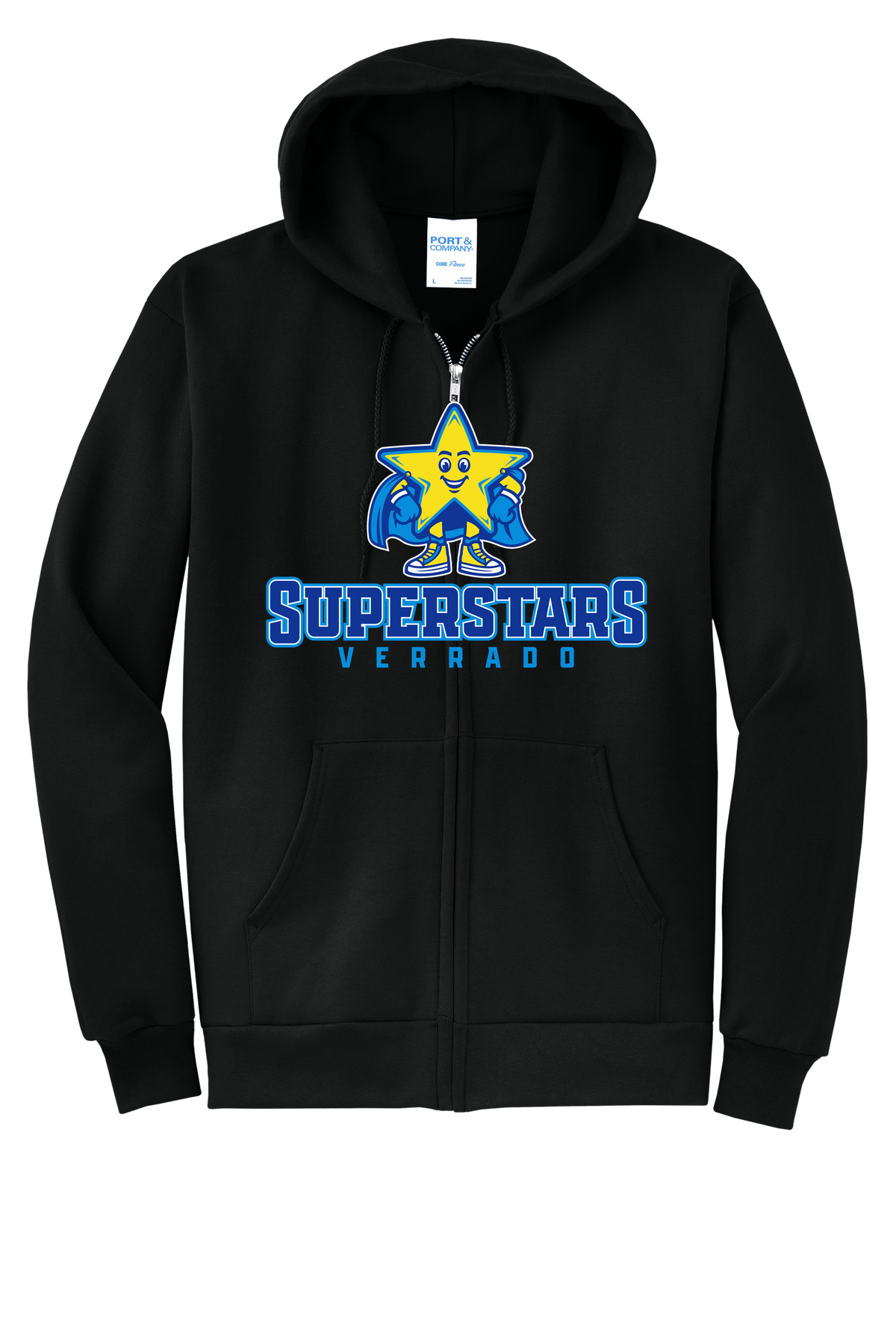 Sparky Varsity - Adult Zip Hoodie - Black
