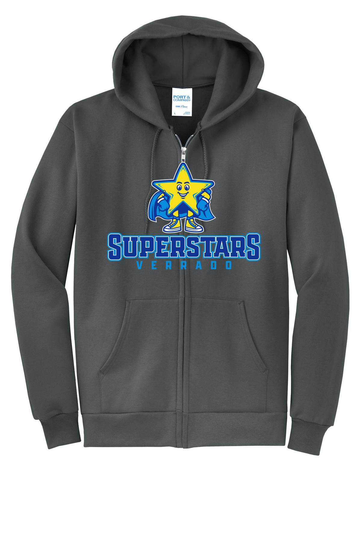 Sparky Varsity - Adult Zip Hoodie - Charcoal
