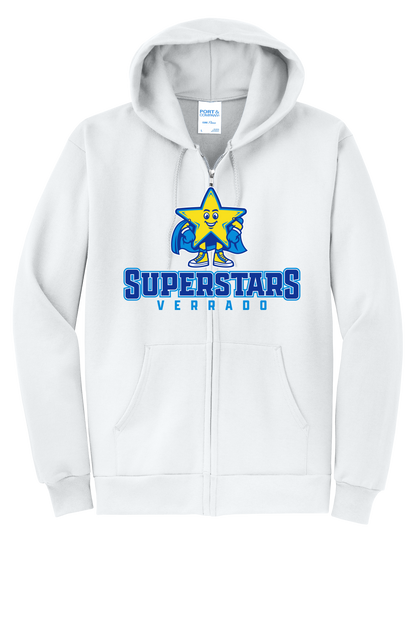 Sparky Varsity - Adult Zip Hoodie - White