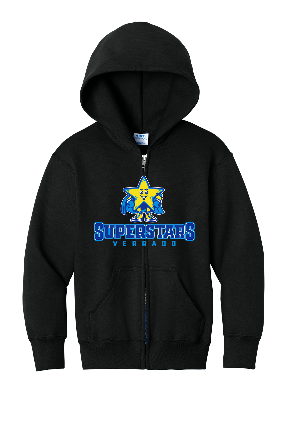Sparky Varsity - Youth Zip Hoodie - Black