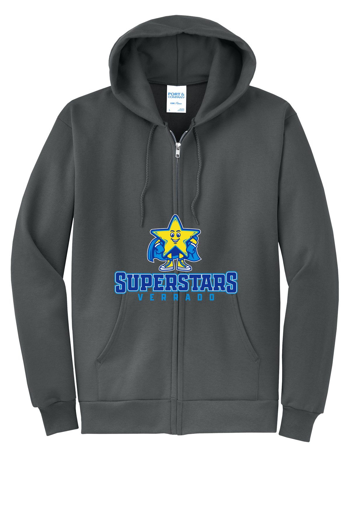 Sparky Varsity - Youth Zip Hoodie - Charcoal