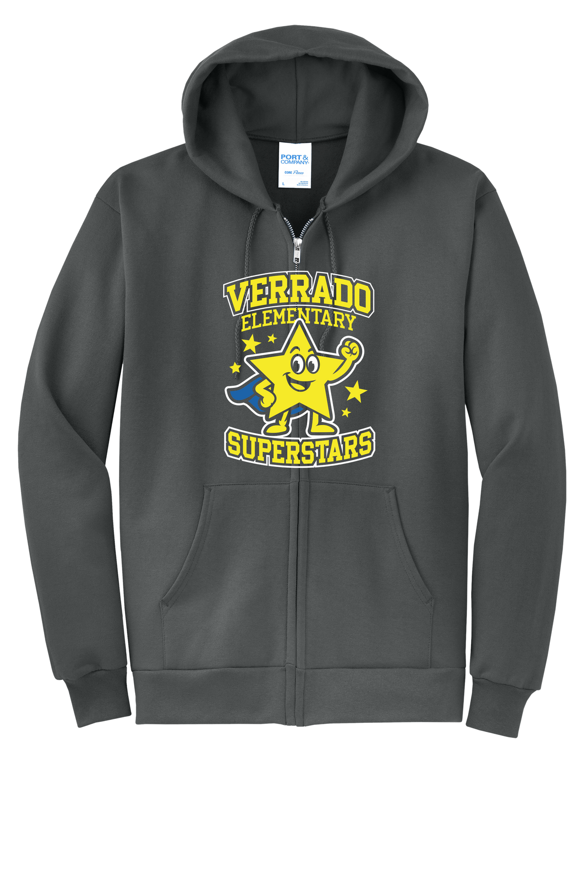 VibeStar - Adult Zip Hoodie - Charcoal