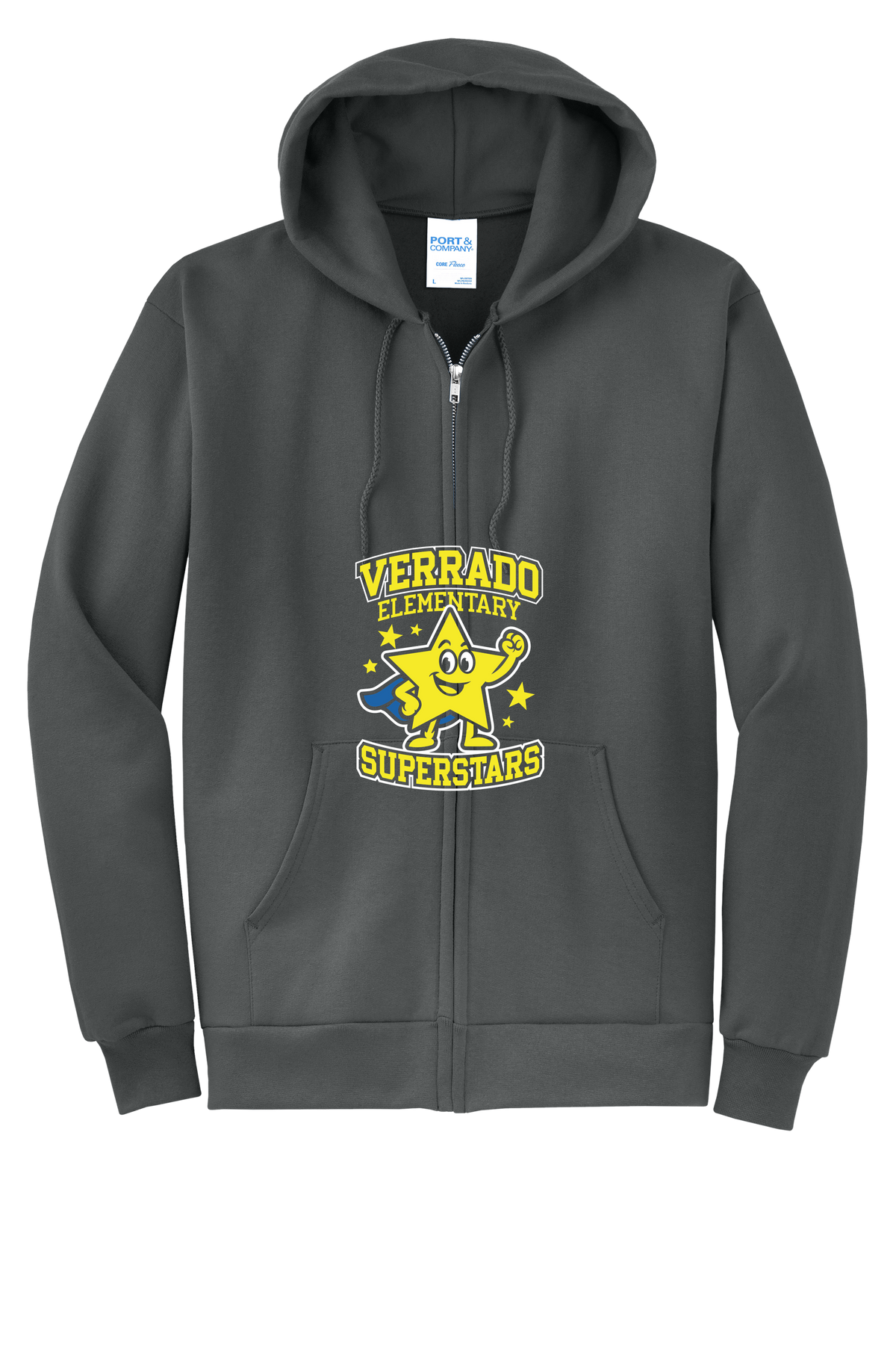 VibeStar - Youth Zip Hoodie - Charcoal