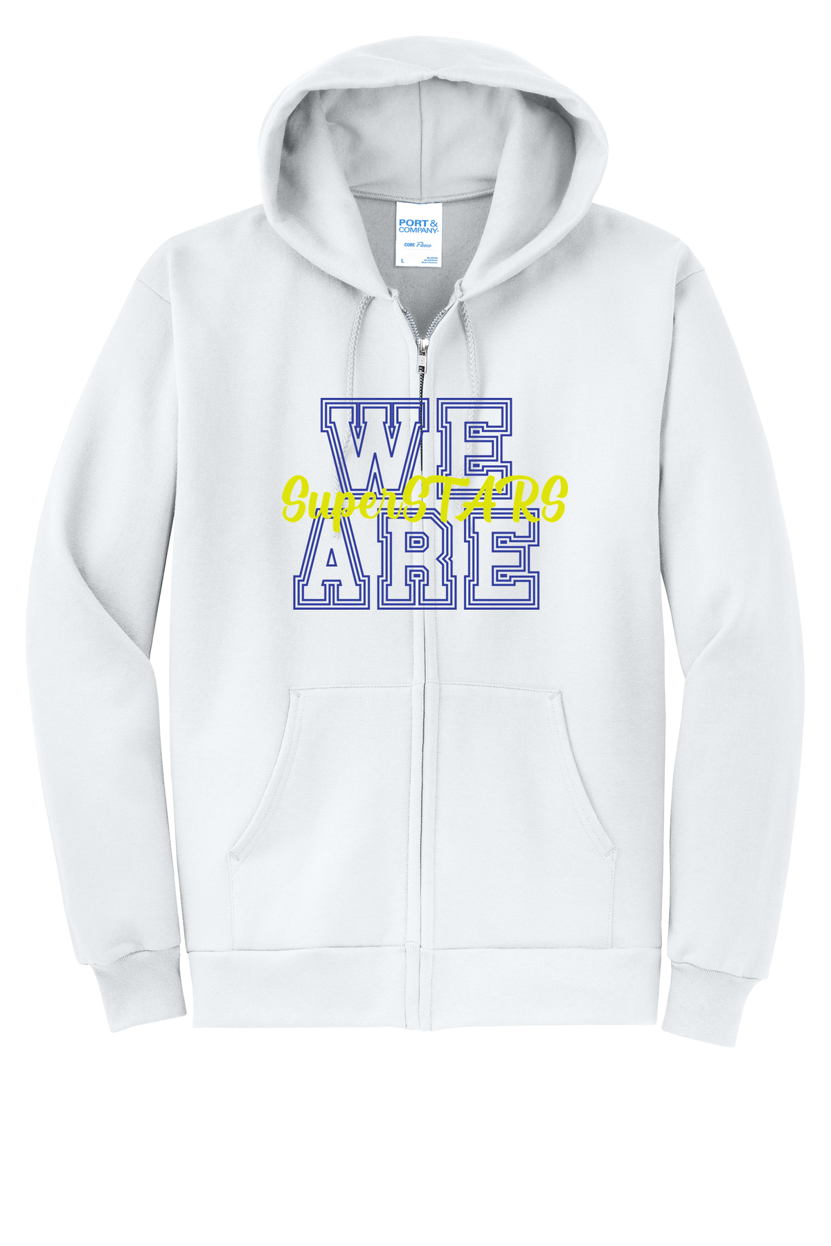 We Are SuperSTARS - Adult Zip Hoodie - White