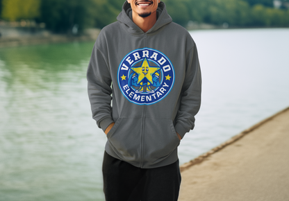 Sudadera con capucha y cremallera completa para adultos a cuadros